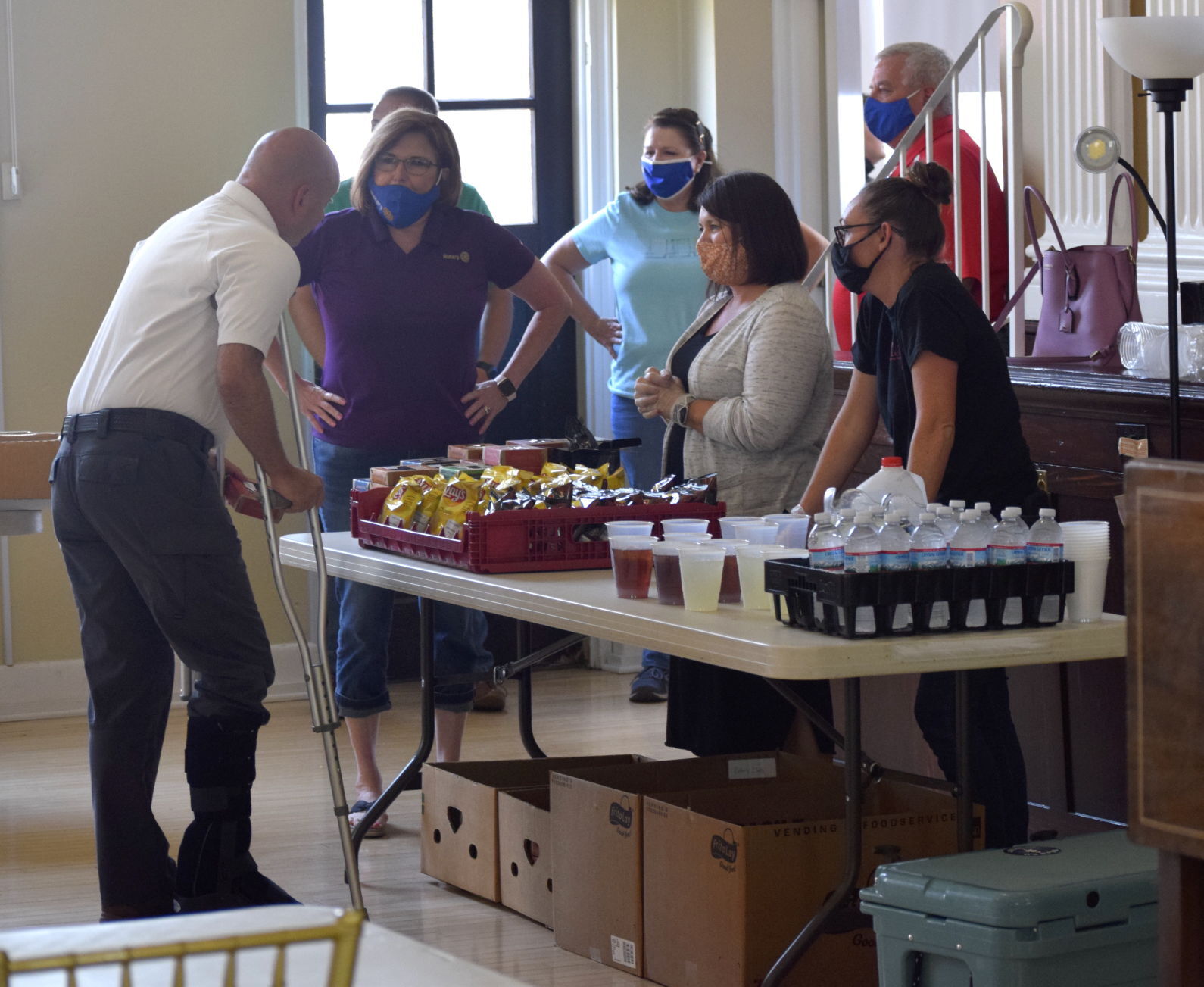 Rotarians host free lunch for first responders